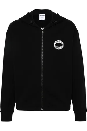 Moschino Logo-appliqué zip-up hoodie