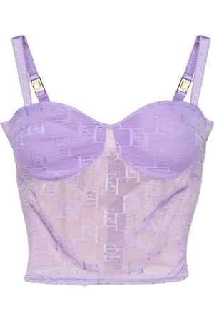 BY.DYLN BY. DYLN Kane Underwire Mesh Corset Top in Lilac
