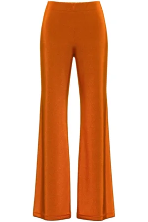 ASOS DESIGN relaxed wide leg flare trousers in orange