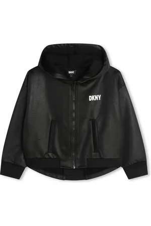 DKNY Logo-appliqué hooded jacket