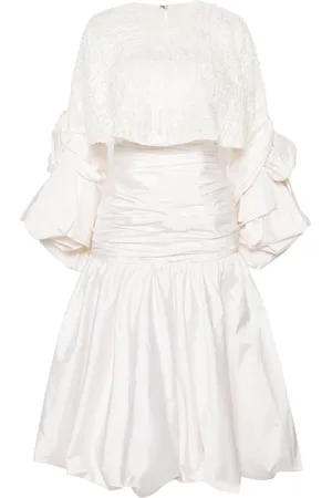 Gaby Charbachy Floral-appliqu?? ruched gown