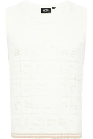 GCDS Monogram macramé sleeveless jumper