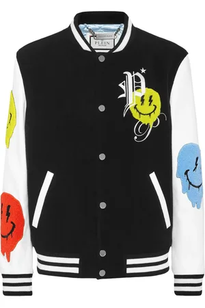 Philipp Plein Smile-appliqué varsity jacket