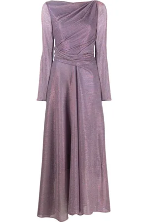 TALBOT RUNHOF Plissé lurex gown