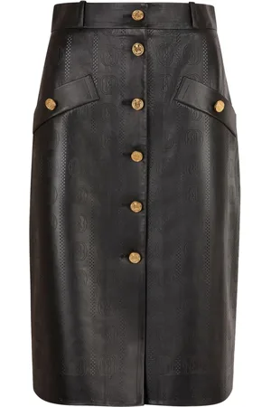 Black leather on sale skirt size 16