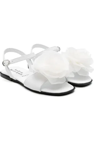 MONTELPARE TRADITION Floral-appliqué leather sandals