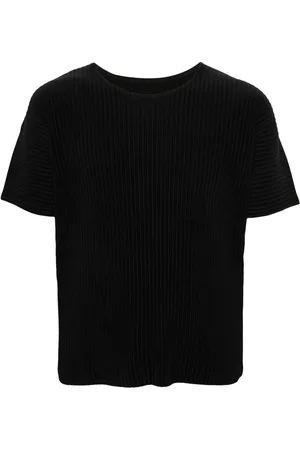 Issey Miyake Basic pliss?? round-neck T-shirt