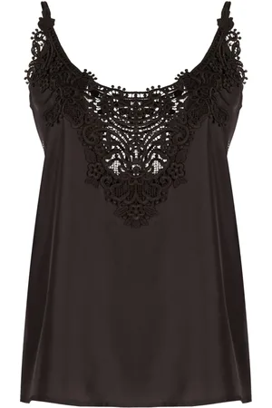P.A.R.O.S.H. Macram??-panel silk tank top