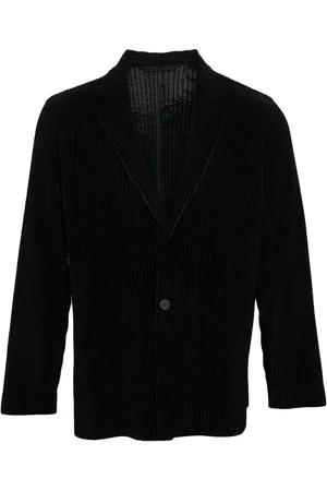 Issey Miyake Plissé-effect single-breasted blazer