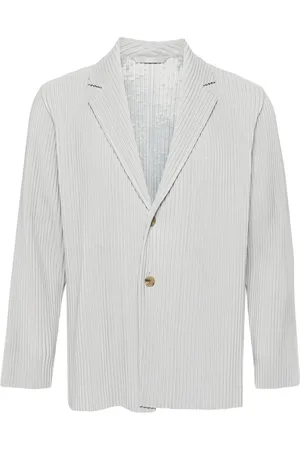 Issey Miyake Plissé-effect single-breasted blazer
