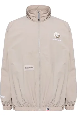 A Bathing Ape Logo-appliqu?? zip-up jacket