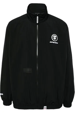 A Bathing Ape Logo-appliqu?? zip-up jacket