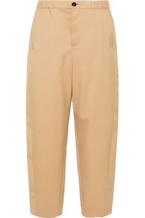 MARNI Cropped floral-print cotton-poplin tapered pants