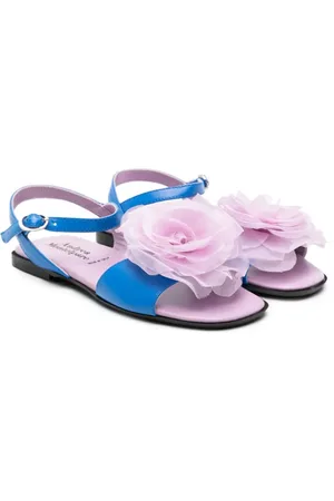 ANDREA MONTELPARE Floral-appliqué leather sandals