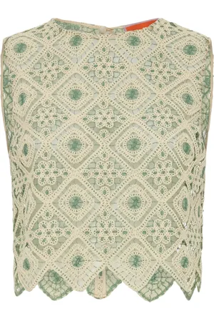 La DoubleJ Aria macram?? cropped blouse