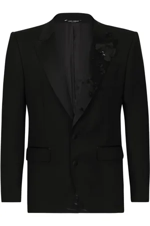 Dolce & Gabbana Floral-appliqué single-breasted suit