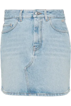 GCDS Logo-appliqué denim mini skirt