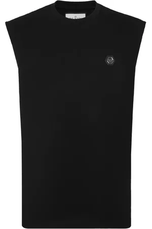 Philipp Plein Logo-appliqu?? cotton tank top