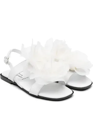 ANDREA MONTELPARE Floral-appliqué leather sandals