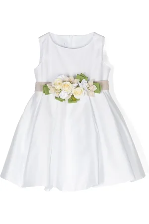 COLORICHIARI Floral-appliqué belted dress
