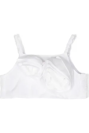 DOUUOD KIDS Floral-appliqué cropped top