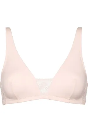 8 By YOOX SATIN LACE-TRIM TRIANGLE BRA, Pastel pink Women's Bra