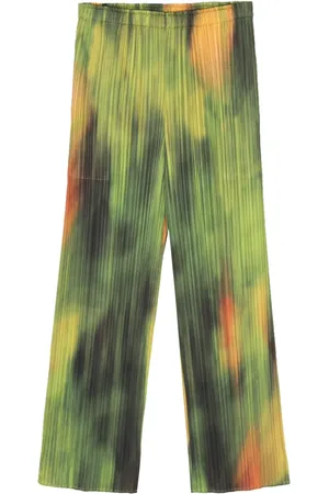 PLEATS PLEASE ISSEY MIYAKE Turnip Spinach pliss?? trousers