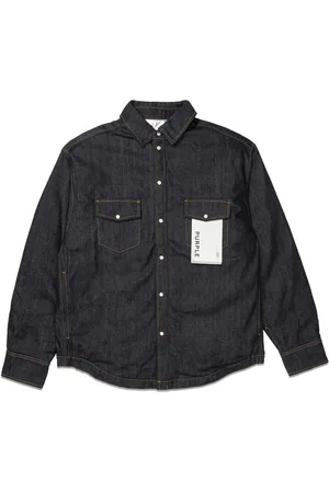 Purple Brand Logo-appliqué denim jacket