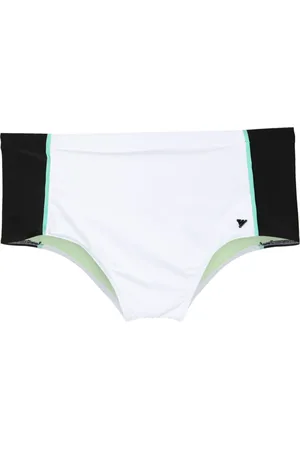 AMIR SLAMA Logo-appliqué panelled swim shorts