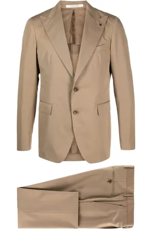 TAGLIATORE Logo-appliqu?? twill single-breasted suit