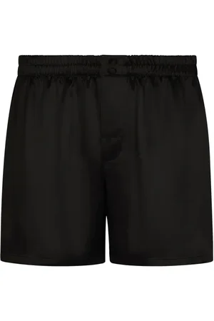 Burgundy Logo-patch silk-blend satin boxer shorts, Tom Ford
