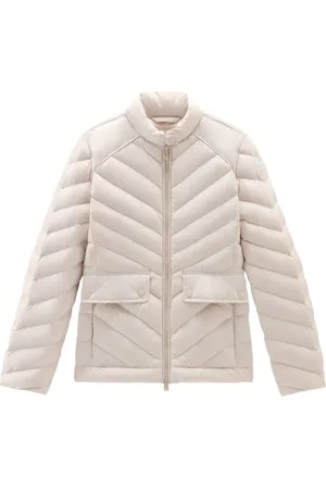Woolrich Logo-appliqué chevron-quilted puffer jacket