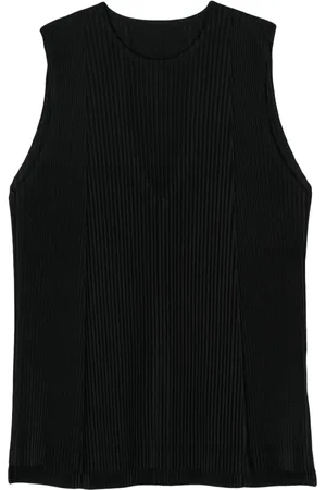Issey Miyake Pleat-detail pliss??-effect tank top