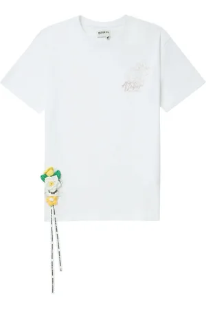 Musium Div. Floral-appliqué cotton T-shirt