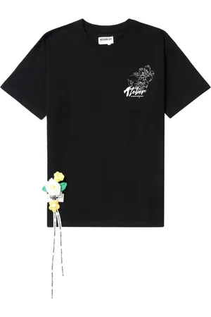 Musium Div. Floral-appliqué cotton T-shirt