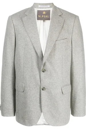 N.PEAL Mélange single-breasted blazer