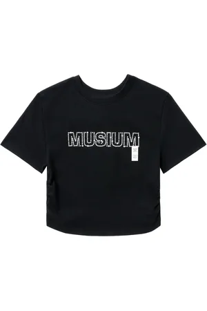 Musium Div. Logo-appliqué cotton cropped T-shirt