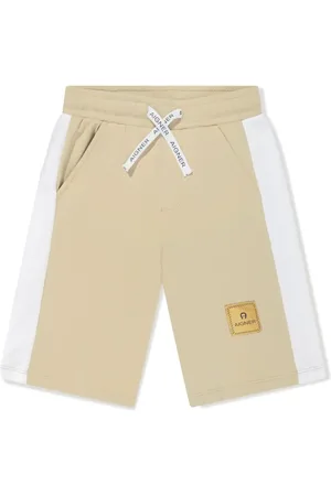 Aigner Logo-appliqué cotton track shorts