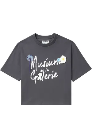Musium Div. Floral-appliqué cotton T-shirt