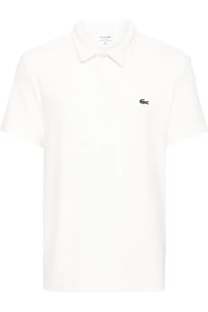 Lacoste Logo-appliqué velvet polo shirt