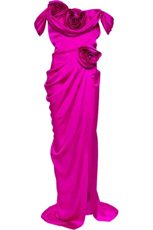Ana Radu Floral-appliqu?? draped gown