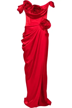 Ana Radu Floral-appliqu?? draped gown