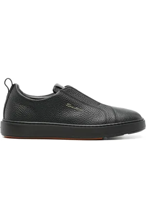 santoni Leather slip-on sneakers
