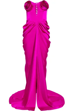 Ana Radu Floral-appliqu?? satin gown