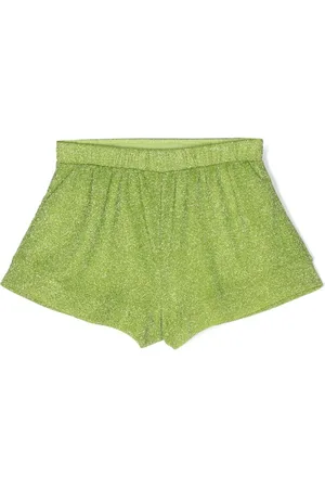 LITTLE BAMBAH high-waisted Terry shorts - Green