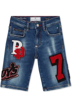 Philipp Plein Appliqu??d denim shorts