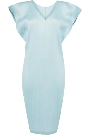 PLEATS PLEASE ISSEY MIYAKE V-neck plissé midi dress