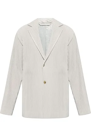 Issey Miyake Plissé-effect single-breasted blazer