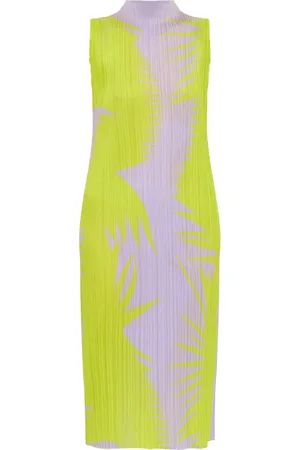 PLEATS PLEASE ISSEY MIYAKE Abstract-print plissé midi dress