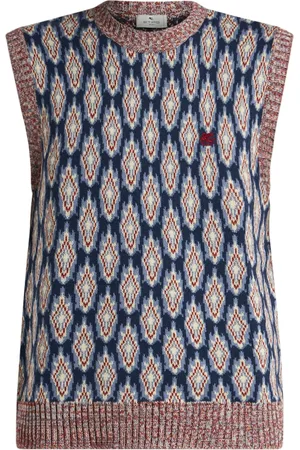 Etro Pegaso-appliqué jacquard-pattern waistcoat
